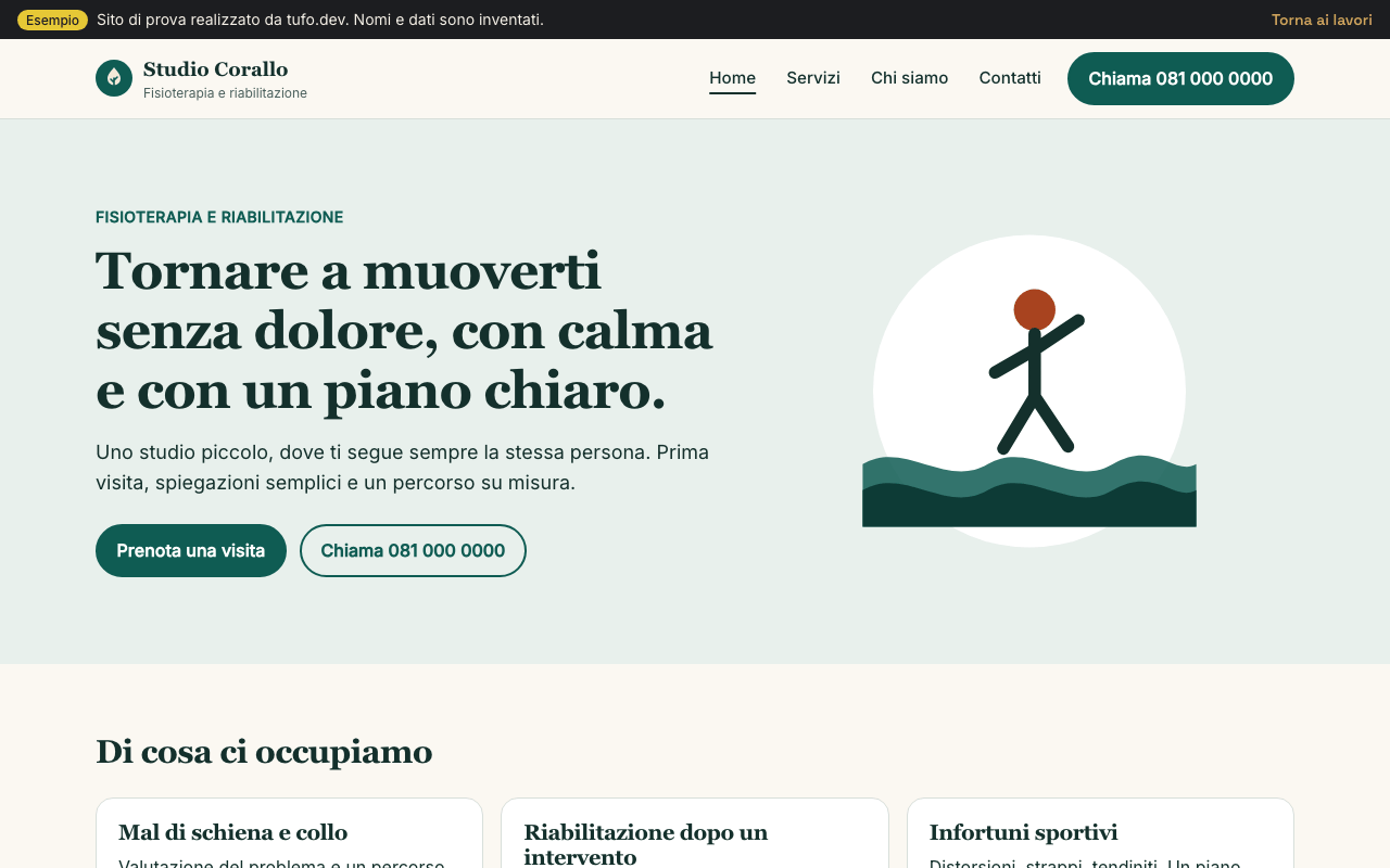 Anteprima di sito vetrina di esempio